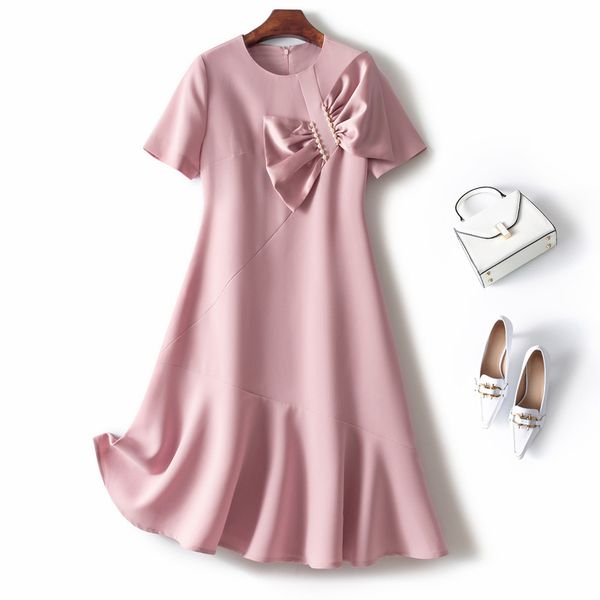 84447# ol new summer women elegant occasion dresses round collar short sleeve beading solid color bow sweet dress pink s-xl, White;black
84447# ol new summer women elegant occasion dresses round collar short sleeve beading solid color bow sweet dress pink s-xl, White;black
