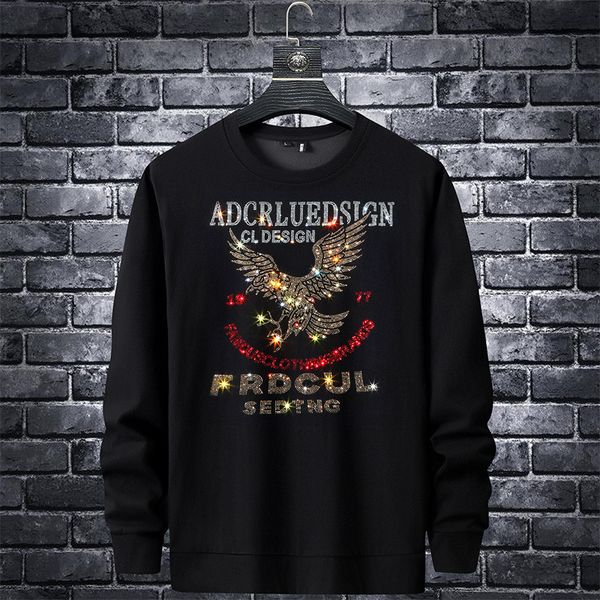 men's hoodies & sweatshirts designer autumn men's sweater bottoming drill 3d drawing eagle trend fashion round neck large size men, Black
men's hoodies & sweatshirts designer autumn men's sweater bottoming drill 3d drawing eagle trend fashion round neck large size men, Black