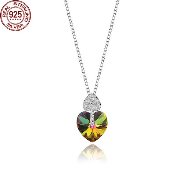 new s925 sterling silver fashion heart-shaped women's clavicle necklace simple and versatile austrian crystal pendant female
new s925 sterling silver fashion heart-shaped women's clavicle necklace simple and versatile austrian crystal pendant female