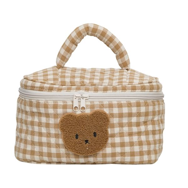 cute bear khaki makeup bag large capacity portable cosmetic bags zipper pure cotton plaid brushes pouch case for women girls 220808
cute bear khaki makeup bag large capacity portable cosmetic bags zipper pure cotton plaid brushes pouch case for women girls 220808