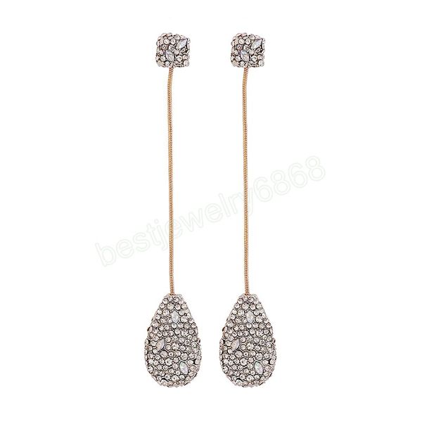 gold metal rhinestone dangle earrings high-quality fashion crystals jewelry accessories for women, Silver
gold metal rhinestone dangle earrings high-quality fashion crystals jewelry accessories for women, Silver
