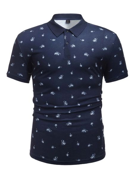men palm tree print polo shirt q90x#, White;black