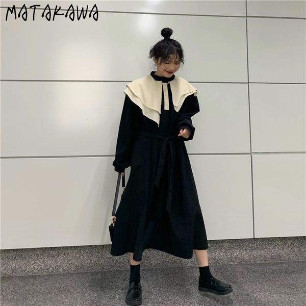 doublelayer lapel irregular design womens dress koreas vintage robe round neck lantern sleeve vestidos mujer 210506, Black;gray
doublelayer lapel irregular design womens dress koreas vintage robe round neck lantern sleeve vestidos mujer 210506, Black;gray