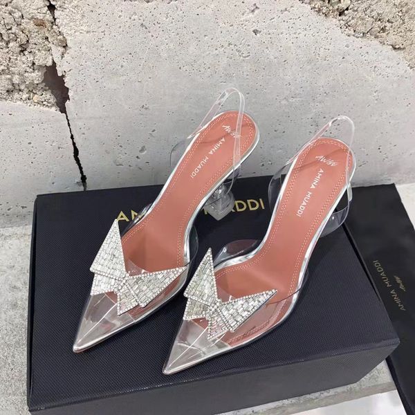 real ps shoes amina italy muaddi pumps awge phoenix sling butterfly pvc clear crystal sandal high heels, Black
real ps shoes amina italy muaddi pumps awge phoenix sling butterfly pvc clear crystal sandal high heels, Black