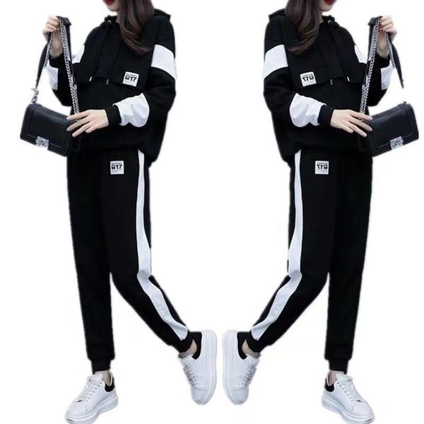 new tracksuit women autumn large size womens loose pants for women were thin casual fashion sports twopiece suit y201128, Gray
new tracksuit women autumn large size womens loose pants for women were thin casual fashion sports twopiece suit y201128, Gray