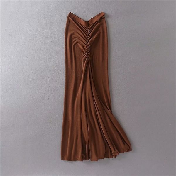spring summer street fashion solid color elastic waist front and back pleated thin section was high skirt women 220317, Black
spring summer street fashion solid color elastic waist front and back pleated thin section was high skirt women 220317, Black