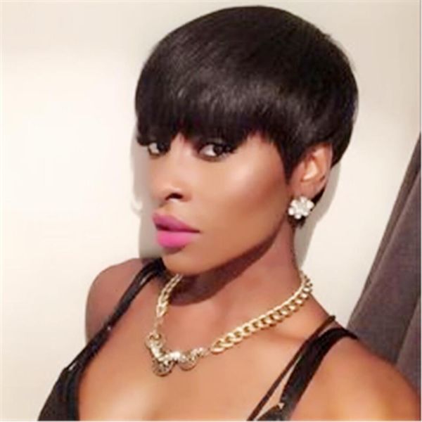 pixie cut human hair short bob none lace front wigs for women full manchine made wig with bangs brazilian, Black;brown
pixie cut human hair short bob none lace front wigs for women full manchine made wig with bangs brazilian, Black;brown
