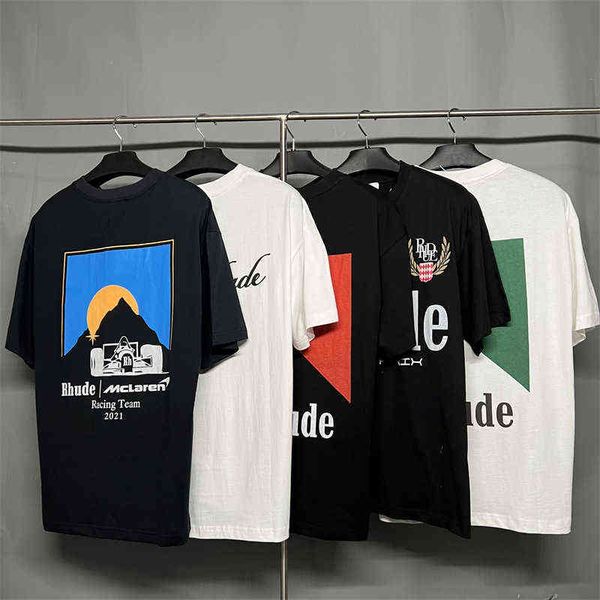 rhude tshirt printed short sleeve tee cotton loose men women rhude t shirts, White;black
rhude tshirt printed short sleeve tee cotton loose men women rhude t shirts, White;black