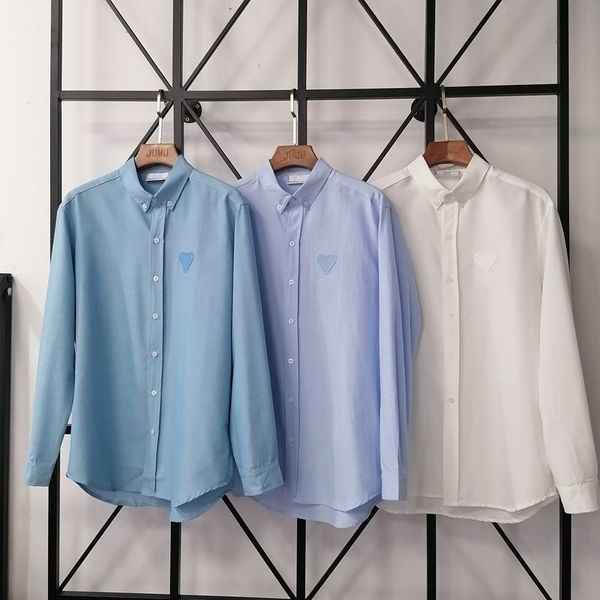 high version tide brand a22mi men's shirt classic three-dimensional embroidery love oxford cloth morandi casual shirt couple thin coat, White;black
high version tide brand a22mi men's shirt classic three-dimensional embroidery love oxford cloth morandi casual shirt couple thin coat, White;black