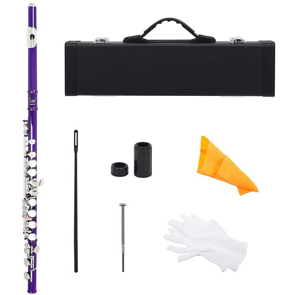 western concert flute nickel plated 16 holes c key cupronickel flute woodwind instrument with case screwdriver cleaning cloth
western concert flute nickel plated 16 holes c key cupronickel flute woodwind instrument with case screwdriver cleaning cloth