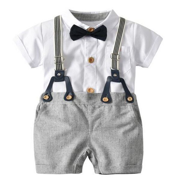 clothing set toddler infant boys short sleeve rompers suspender pants bow tie three-piece suit kids baby clothes, White
clothing set toddler infant boys short sleeve rompers suspender pants bow tie three-piece suit kids baby clothes, White