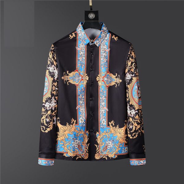 fashion spring personality brand printed men's shirt men's slim trend handsome hair stylist, White;black
fashion spring personality brand printed men's shirt men's slim trend handsome hair stylist, White;black
