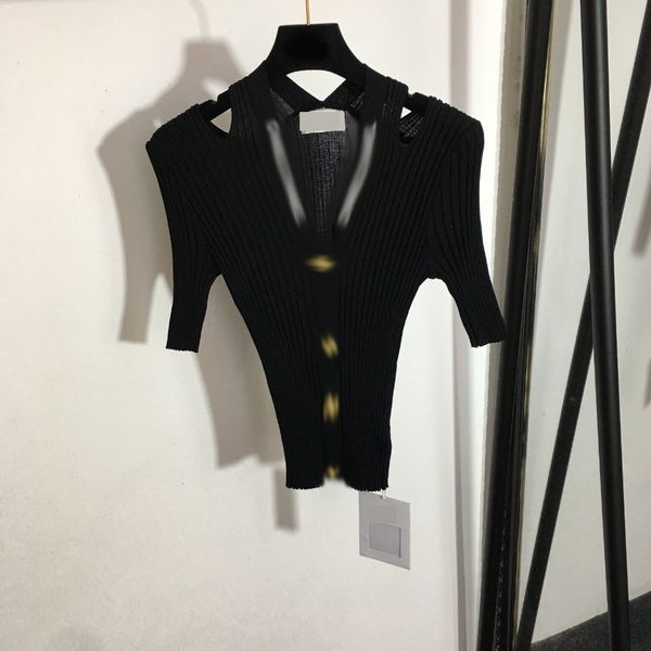 306 2022 runway spring brand same style sweater striped short sleeve v neck white black cardigan fashion clothes womens meiyi
306 2022 runway spring brand same style sweater striped short sleeve v neck white black cardigan fashion clothes womens meiyi