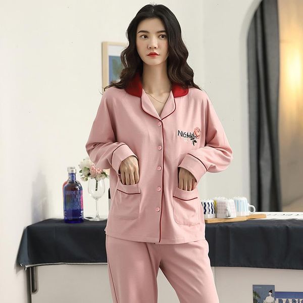 pajamas set for women autumn winter sleepwear soft 100 cotton turn-down collar wear woman fashion pijama, Black;red
pajamas set for women autumn winter sleepwear soft 100 cotton turn-down collar wear woman fashion pijama, Black;red
