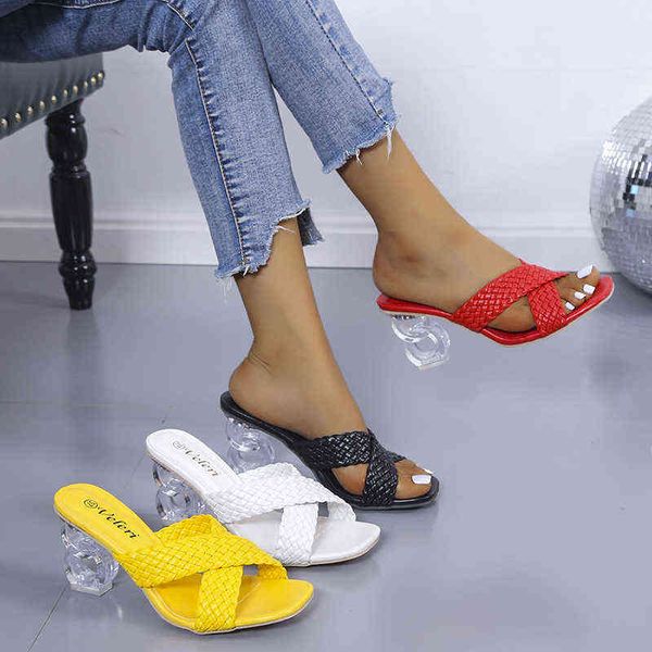 rimocy transparent strange heels sandals women summer 2022 fashion weave slippers woman yellow open toe slides shoes plus size, Black
rimocy transparent strange heels sandals women summer 2022 fashion weave slippers woman yellow open toe slides shoes plus size, Black