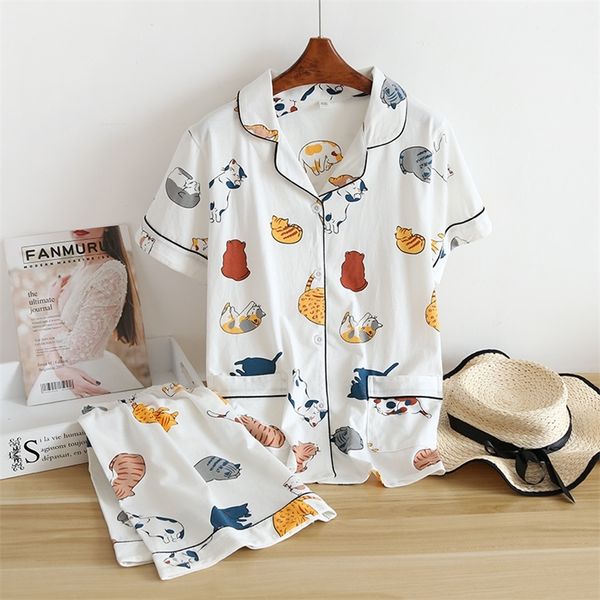 100% cotton short-sleeved shorts ladies pajamas set cute cartoon pajamas japanese simple short pajamas women sleepwear 220408, Black;red
100% cotton short-sleeved shorts ladies pajamas set cute cartoon pajamas japanese simple short pajamas women sleepwear 220408, Black;red