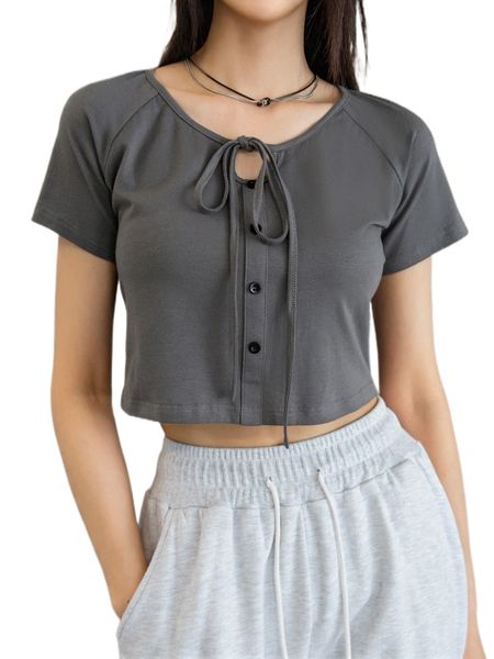 dazy tie neck button front raglan sleeve crop tee j1ej#, White
dazy tie neck button front raglan sleeve crop tee j1ej#, White