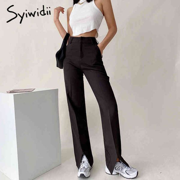 flare pants for women slit leg street full length straight streetwear korean high waist fashion plus size clothes 210415, Black;white
flare pants for women slit leg street full length straight streetwear korean high waist fashion plus size clothes 210415, Black;white