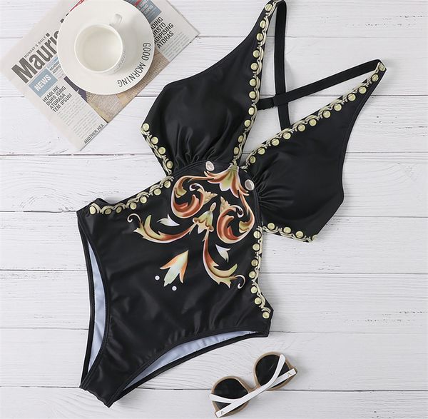 black high-grade swimwear hipster padded designer women's one-piece swimsuits outdoor beach swimming bandage luxury wear
black high-grade swimwear hipster padded designer women's one-piece swimsuits outdoor beach swimming bandage luxury wear