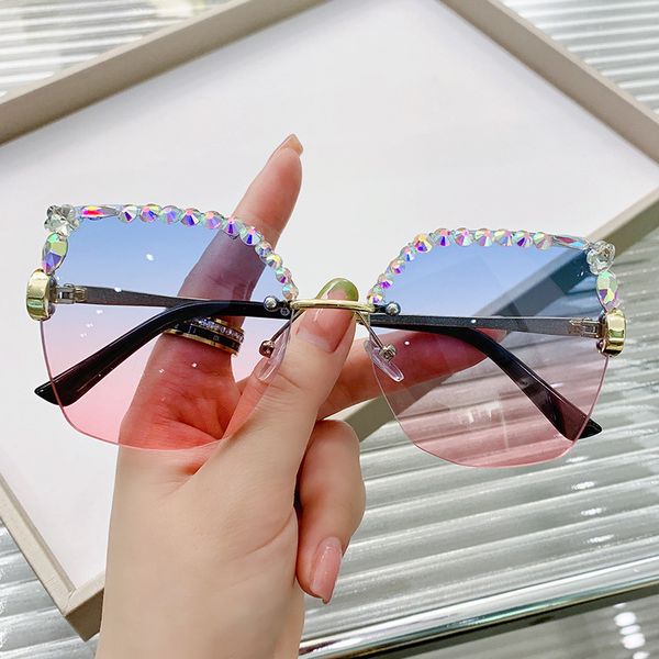 2022 fashion frameless cut edge women's diamond sunglasses uv400 sunglasses, White;black
2022 fashion frameless cut edge women's diamond sunglasses uv400 sunglasses, White;black