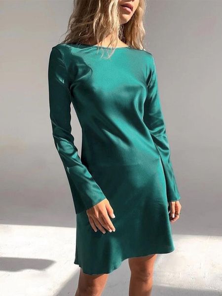 spring summer design dress party club satin high waist a-line mini o neck women dresses flared sleeve, Black;gray
spring summer design dress party club satin high waist a-line mini o neck women dresses flared sleeve, Black;gray