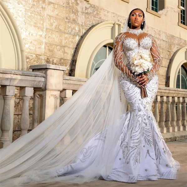 african mermaid wedding dresses for women 2022 sequin long sleeve elegant wedding gowns lace up back vestidos de novia, White
african mermaid wedding dresses for women 2022 sequin long sleeve elegant wedding gowns lace up back vestidos de novia, White