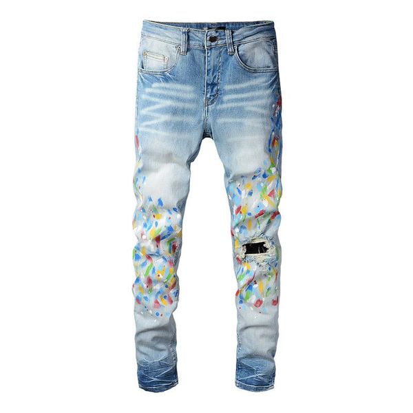 men's jeans high street painted casual trousers washed streetwear blue denim pants for male slim fit
men's jeans high street painted casual trousers washed streetwear blue denim pants for male slim fit