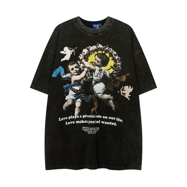 vintage t-shirt washed letters fashion loose couple short sleeve niche cotton, Black;brown
vintage t-shirt washed letters fashion loose couple short sleeve niche cotton, Black;brown