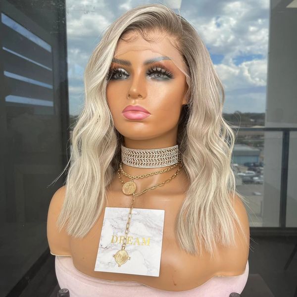 short bob wavy ash platinum blonde highlight wig remy brazilian wave human hair wig pre plucked ombre lace front wigs for women, Black
short bob wavy ash platinum blonde highlight wig remy brazilian wave human hair wig pre plucked ombre lace front wigs for women, Black