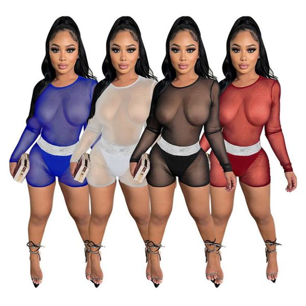 2 piece sets mesh tracksuits summer short suits wholesale clothes for women club outfits long sleeve sheer shorts with brief 7125, Gray
2 piece sets mesh tracksuits summer short suits wholesale clothes for women club outfits long sleeve sheer shorts with brief 7125, Gray