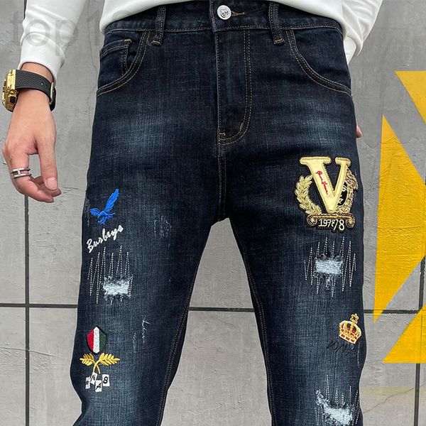 men's jeans designer european high-end fashion brand embroidered pierced jeans men's 2022 spring and summer new slim fit denim pan, Blue
men's jeans designer european high-end fashion brand embroidered pierced jeans men's 2022 spring and summer new slim fit denim pan, Blue