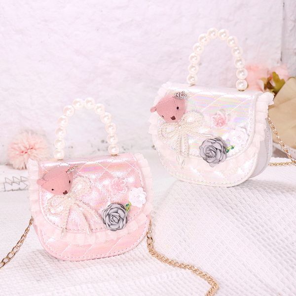 children cartoon princess handbags baby girl cute bear pearl chain 3d flower lace cross body bag kids candy color chain one shoulder bags f1, Black
children cartoon princess handbags baby girl cute bear pearl chain 3d flower lace cross body bag kids candy color chain one shoulder bags f1, Black