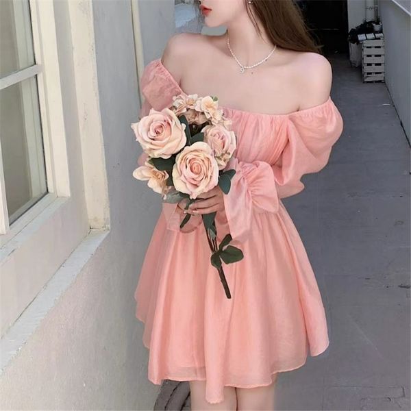 pink sweet elegant princess dress women casual korean slim long sleeve fairy dress female backless design vintage dress 220510, Black;gray
pink sweet elegant princess dress women casual korean slim long sleeve fairy dress female backless design vintage dress 220510, Black;gray