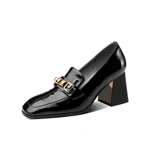 dress shoes spring and summer women's shoes square head thick heel high-heeled metal buckle embossed cow lacquer leather lefu ff6k, Black
dress shoes spring and summer women's shoes square head thick heel high-heeled metal buckle embossed cow lacquer leather lefu ff6k, Black