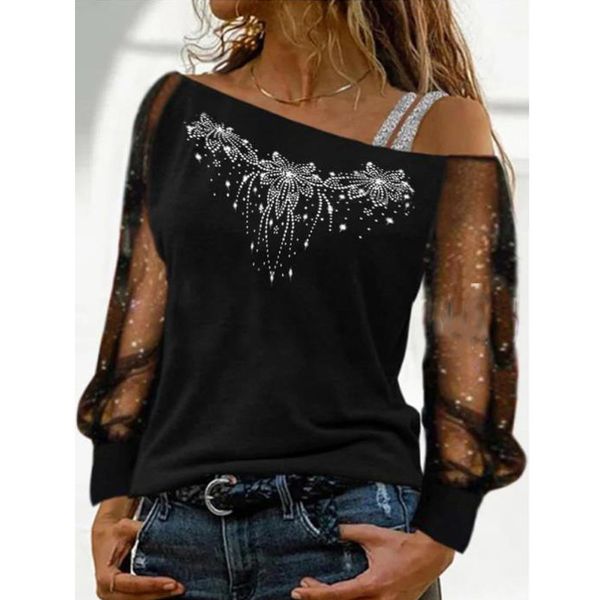 lace blouse women long sleeves skew collar off shoulder patchwork tee casual autumn elegant diamond blousas 220620, White
lace blouse women long sleeves skew collar off shoulder patchwork tee casual autumn elegant diamond blousas 220620, White
