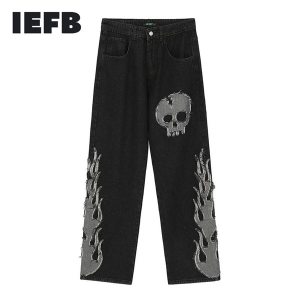 iefb high street fashion skull embroidery splicing straight tube wide leg pants men's hip hop loose black jeans trousers 220328, Blue
iefb high street fashion skull embroidery splicing straight tube wide leg pants men's hip hop loose black jeans trousers 220328, Blue