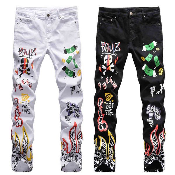 men's jeans fashion trend men's black stretch printed jeans non mainstream personality leisure long pants fashion style vxdd, Blue
men's jeans fashion trend men's black stretch printed jeans non mainstream personality leisure long pants fashion style vxdd, Blue