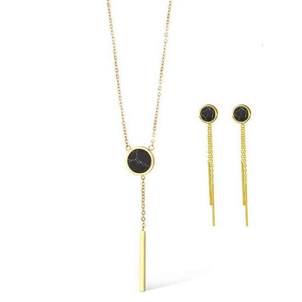 stainless steel minimalism long bar natural black stone necklace with earrings jewelry sets gift for him, Slivery;golden
stainless steel minimalism long bar natural black stone necklace with earrings jewelry sets gift for him, Slivery;golden