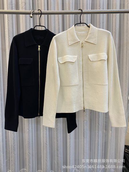 women's sweaters designer autumn and winter new fashion straight cashmere lapel double pocket knitted zipper cardigan women's long, White;black
women's sweaters designer autumn and winter new fashion straight cashmere lapel double pocket knitted zipper cardigan women's long, White;black