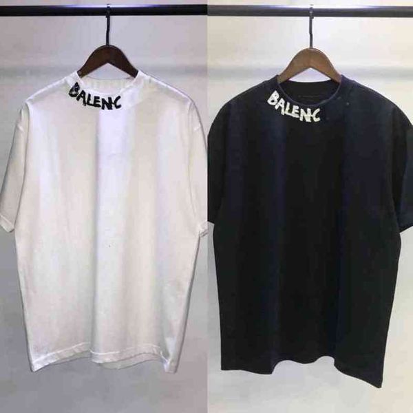 balenciga spring and summer new graffiti neckline label short sleeve men's and women's same large loose half sleeve t shirts for m, White;black
balenciga spring and summer new graffiti neckline label short sleeve men's and women's same large loose half sleeve t shirts for m, White;black