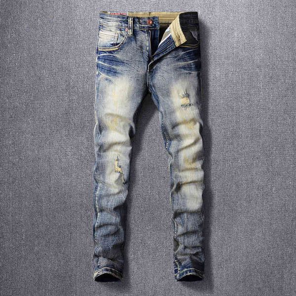 men's jeans spring and autumn style worn ankle jeans men's fashion brand elastic slim fit hole trend straight pants 8908, Blue
men's jeans spring and autumn style worn ankle jeans men's fashion brand elastic slim fit hole trend straight pants 8908, Blue
