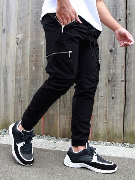 men zip pocket drawstring waist cargo pants 30aw#, Black
men zip pocket drawstring waist cargo pants 30aw#, Black