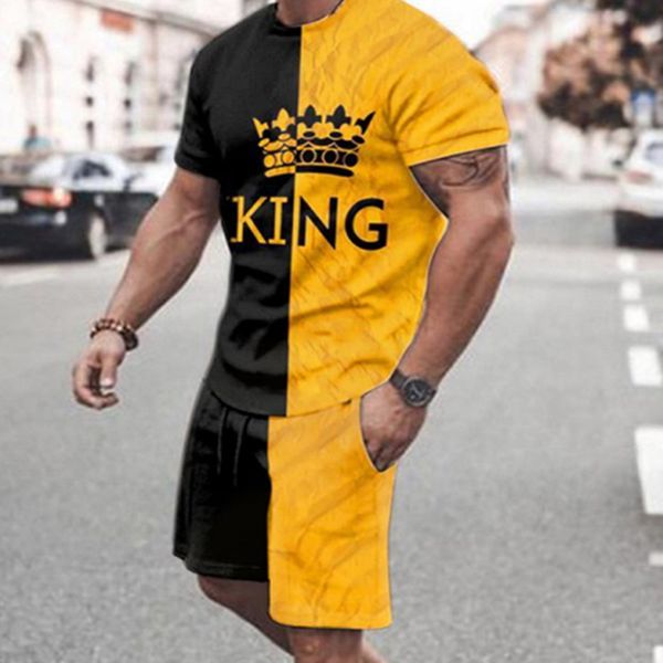 king printed 3d vintage men s t shirt shorts beach sets summer breathable fashion short sleeve male casual street suit 220615, White;black
king printed 3d vintage men s t shirt shorts beach sets summer breathable fashion short sleeve male casual street suit 220615, White;black