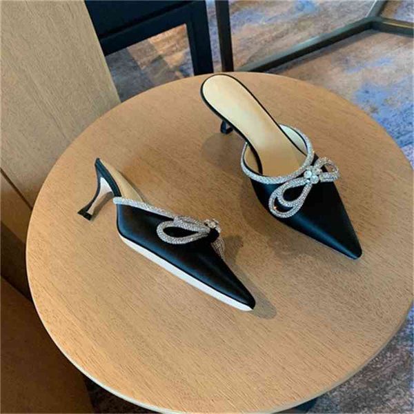 dress shoes new woman mules slippers desginer slides spring summer high heels design crystal brand bow tie pointed toe, Black
dress shoes new woman mules slippers desginer slides spring summer high heels design crystal brand bow tie pointed toe, Black
