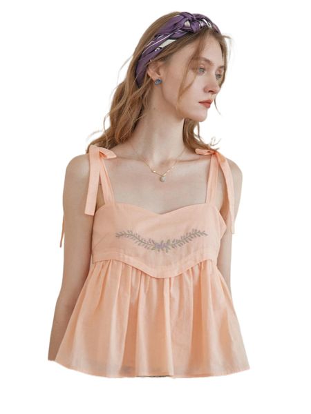 simple retro floral embroidery tie shoulder peplum cami w3zi#, White
simple retro floral embroidery tie shoulder peplum cami w3zi#, White