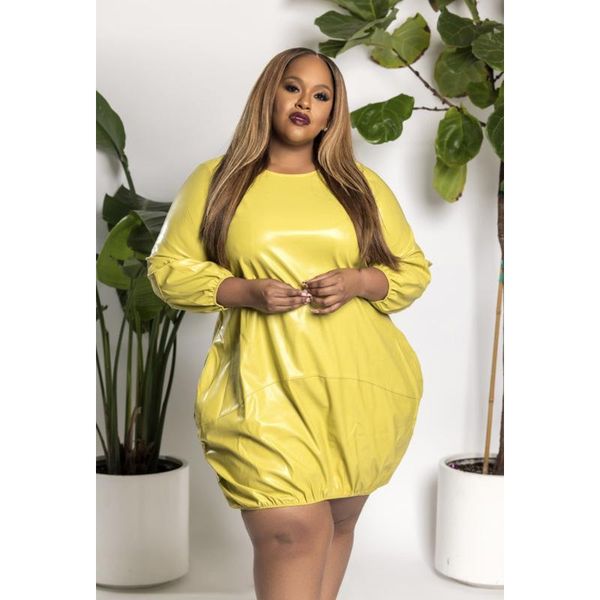plus size dresses pu leather loose dress round neck full sleeve skirt women's clothing vintage outfit casual high street wear, Black
plus size dresses pu leather loose dress round neck full sleeve skirt women's clothing vintage outfit casual high street wear, Black