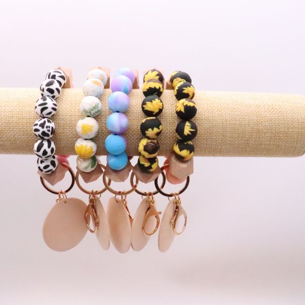 cross-border food grade silicone beads wrist keychain blank disc pendant key ring female multi-color optional, Silver
cross-border food grade silicone beads wrist keychain blank disc pendant key ring female multi-color optional, Silver