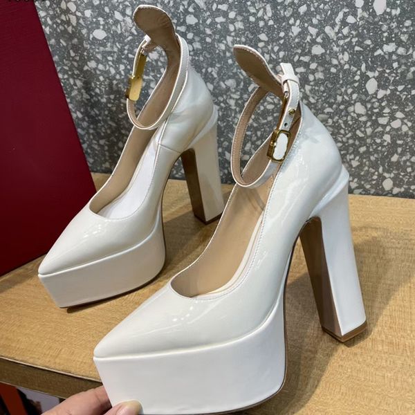 womens dress shoes luxury designer patent leather lady pumps 15.5cm thick heel platform pointy toes fashion comfortable high heeled shoe wit, Black
womens dress shoes luxury designer patent leather lady pumps 15.5cm thick heel platform pointy toes fashion comfortable high heeled shoe wit, Black