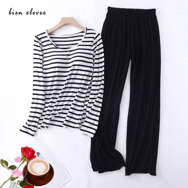 womens sleepwear bra pad pajamas set stripe women long sleeve autumn winter pijamas casual loose ladies pyjama suit home, Black;red
womens sleepwear bra pad pajamas set stripe women long sleeve autumn winter pijamas casual loose ladies pyjama suit home, Black;red