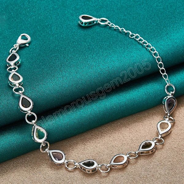 925 sterling silver water drop colored zircon bracelet chain for women wedding engagement jewelry, Golden;silver
925 sterling silver water drop colored zircon bracelet chain for women wedding engagement jewelry, Golden;silver